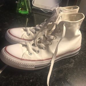 White hightop converse